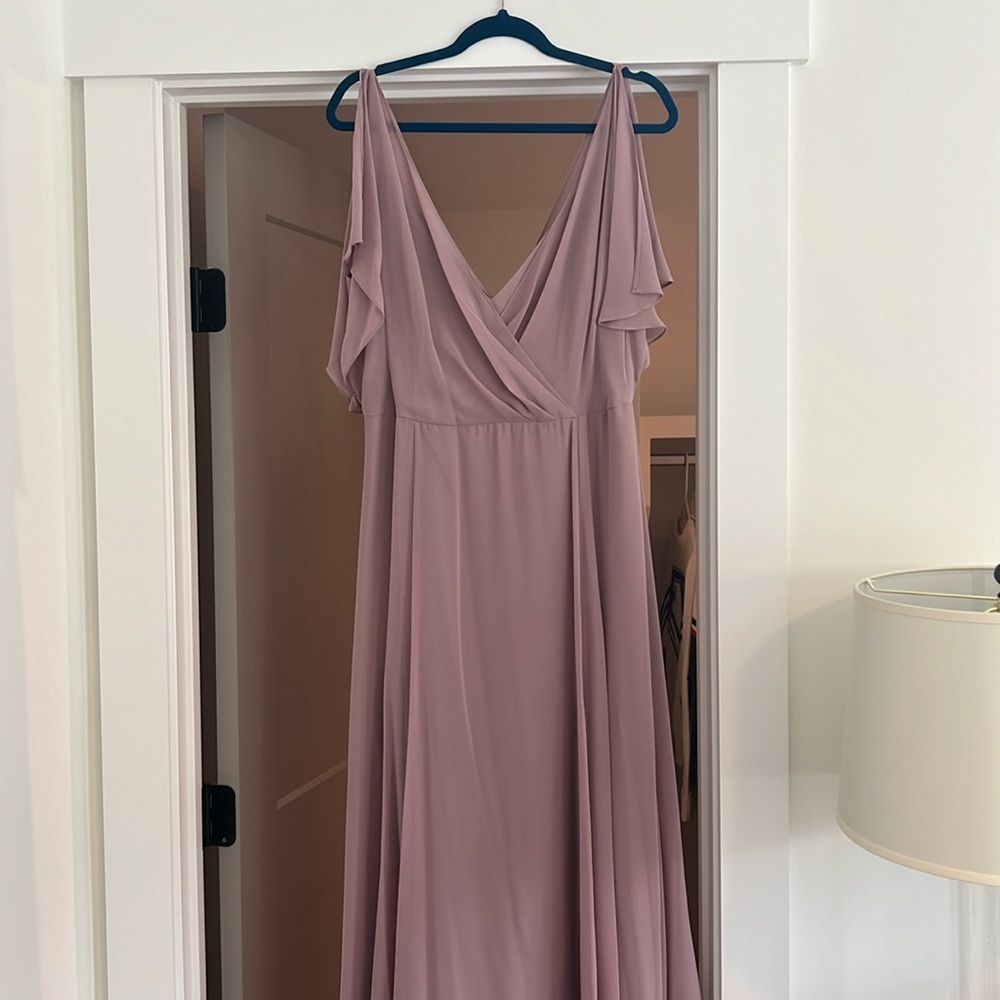 Jenny Yoo Style: Hayes; Fabric: Luxe Chiffon; Color: Fig size 16 no alterations